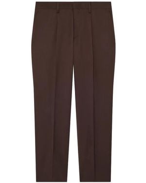 Lardini Pleated Straight-Leg Pants - Brown