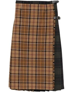 Barbour Hazelwood Tartan-Pattern Midi Skirt - Brown