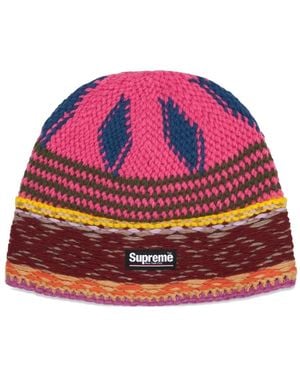 Supreme Logo-Patch Beanies Hat - Pink
