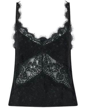 Pinko Camisole-Top Mit Spitzenborte - Schwarz