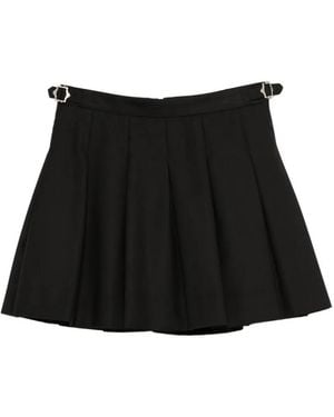 DUNST Buckle Pleated Mini Skirt - Black