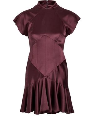 De La Vali Alizee Ruffle Trim Paneled Dress - Purple