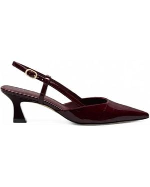 Stuart Weitzman Vinnie Crocodile-Effect Slingback Pumps - Red