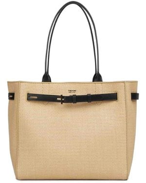 Tom Ford Audrey Buckled Tote Bag - Natural