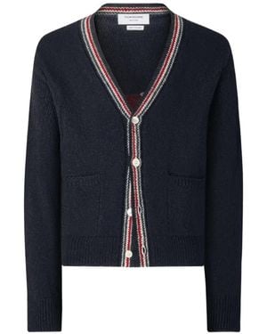Thom Browne Cárdigan Hector Donegal En Intarsia - Azul
