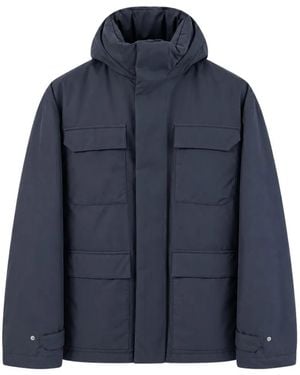 Herno Hooded Multi-Pocket Jacket - Blue