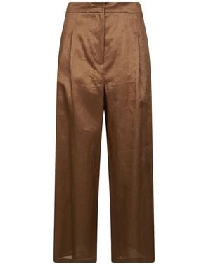 Max Mara Pleat-Detail Pants - Brown
