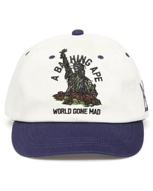 A Bathing Ape Embroidered Cap - Blue