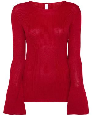 CFCL Bell-Sleeves Knitted Top - Red