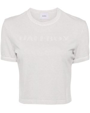 Halfboy Logo-Patch Cotton T-Shirt - White