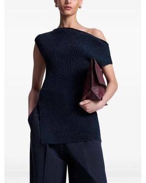 A.L.C. Millie Asymmetric Ribbed Top - Blue