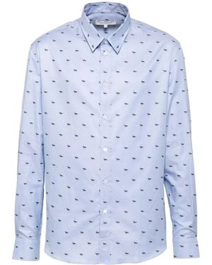Maison Kitsuné Fox-Print Shirt - Blue