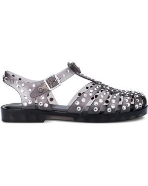 Melissa Crystal-Embellished Jelly Sandals - White