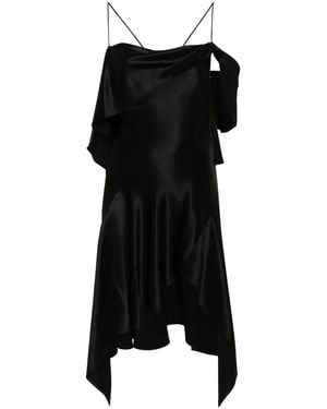 Givenchy ワンショルダー シルクドレス - ブラック