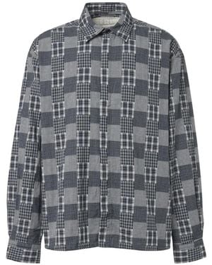 ERL Plaid Patchwork Shirt - Grey