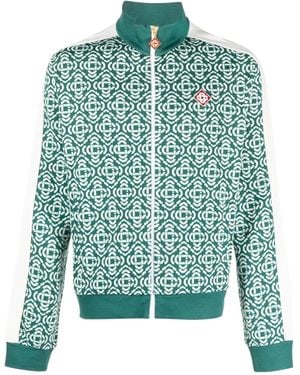 CASABLANCA Monogram-Jacquard Track Jacket - Green