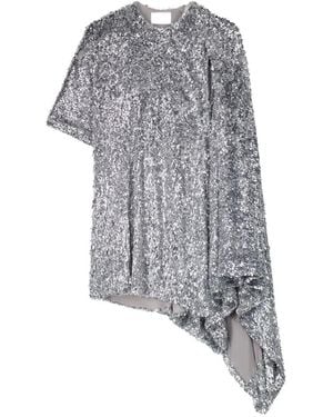 Coperni Zero Draped Asymmetric Waste Dress - Grey