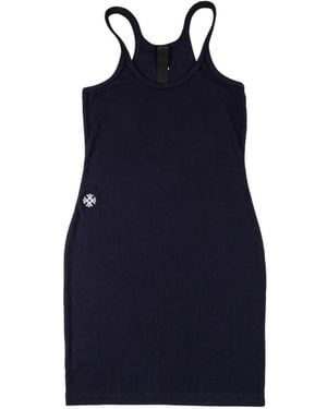 Chrome Hearts Bad Seed Mini-Jurk Met Geborduurd Logo - Blauw