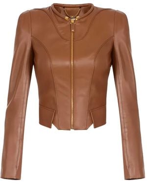 Elisabetta Franchi Leather Jacket - Brown
