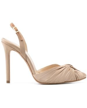 Ginissima 105Mm Satined Court Shoes - Natural