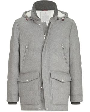 Brunello Cucinelli Parka With Detachable Hood - Grey