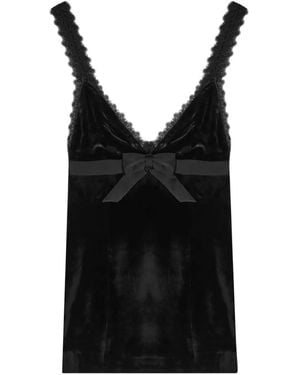 Ronny Kobo Lace Bow Mini Dress - Black