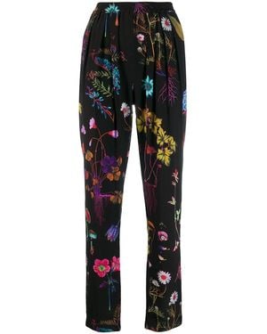 Stella McCartney Floral Print Tapered Trousers - Black