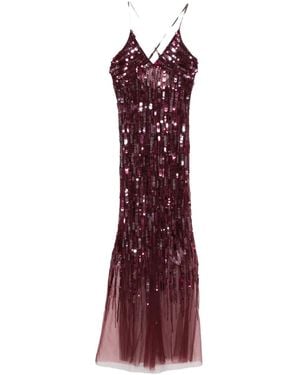 Elisabetta Franchi Sequin-embellished Maxi Dress - パープル