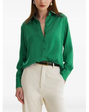 Framboise Camisa De Seda - Verde
