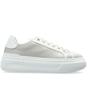 Furla Textured Leather Platform Trainers - White