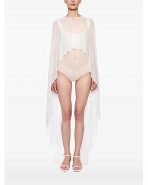 Atu Body Couture Semi-Doorzichtige Mesh Cape - Wit