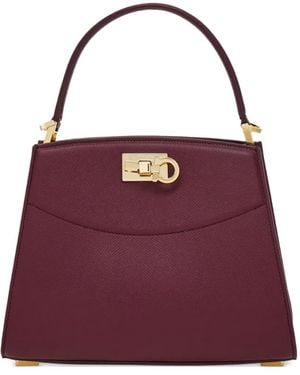 Ferragamo Studio Box Top-Handle Satchel Bag - Purple