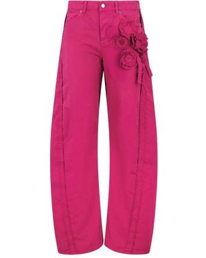 DSquared² Flower-Appliqué Pants - Pink