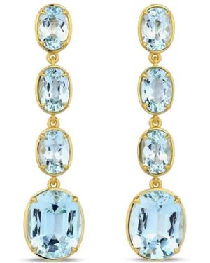 LEIGH MAXWELL Pendientes Con Aguamarina Facetada - Azul