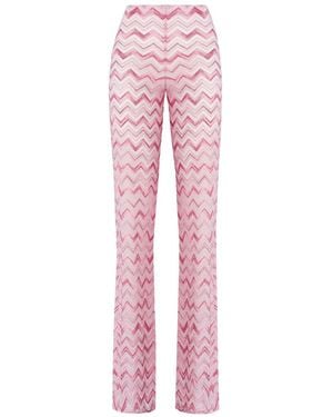 Missoni Zigzag Flared Trousers - Pink