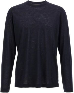 Zanone Crew-Neck Long-Sleeves T-Shirt - Blue