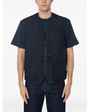 Stone Island Logo-Patch Multi-Pocket Gilet - Blue