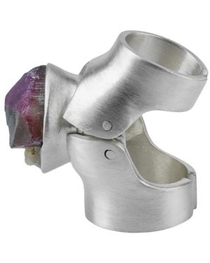 Parts Of 4 X Fangophilia Ring Aus Sterlingsilber Mit Elbaite-Motiv - Grau