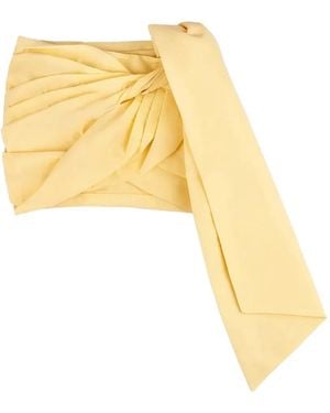 Area Taffeta Knot Mini Skirt - Yellow