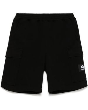 Izzue Logo-Patch Cargo Shorts - Black