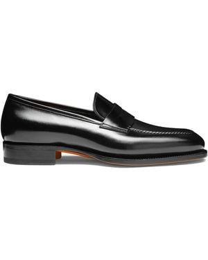 Santoni Leather Loafers - Black
