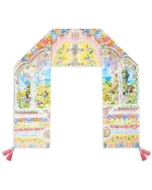 CAMILLA Foulard À Franges Froissée - White