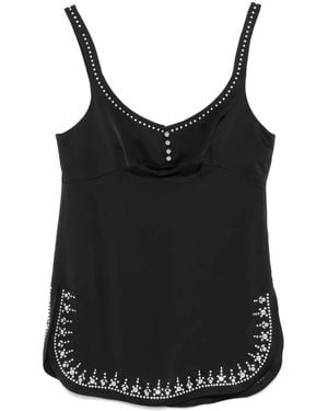 Rabanne Stud-Detail Top - Black