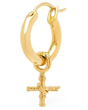 Yoj Cross-Pendant Single Hoop Earrings - Metallic
