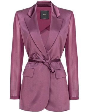 Pinko Shiny Blazer With Tailored Fit - Purple