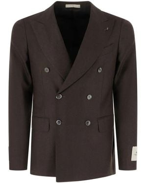 Corneliani Peak-Lapel Double-Breasted Blazer - Black