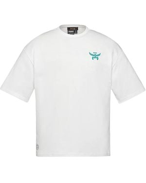 MCM X Snipes Rhinestone Logo-Print T-Shirt - White