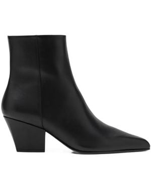 Paris Texas Jane Leather Ankle Boots - Black