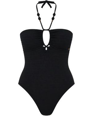 Banana Moon Bead-Embellished Cutout Swimsuit - Black