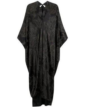 Roberto Cavalli Floral Kaftan Dress - Black
